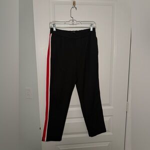 Zara Black Trousers with Red and White Stripes
